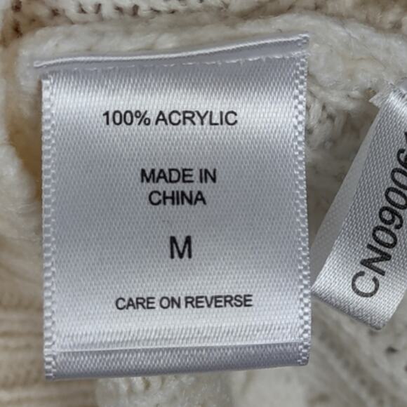 New York and Company Cream Cable Knit Sweater Size Medium - Picture 9 of 14